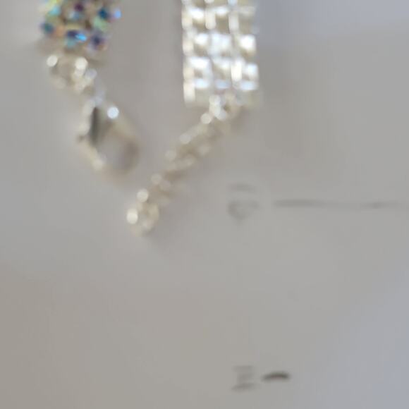 Sparkle Rhinestone Bracelet Blue Accent Design Adjustable Glam Fashion Jewelry - Picture 7 of 10